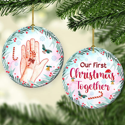 Mother Our First Christmas Together Circle Ornament - Christmas Ornament - Ciaocustom
