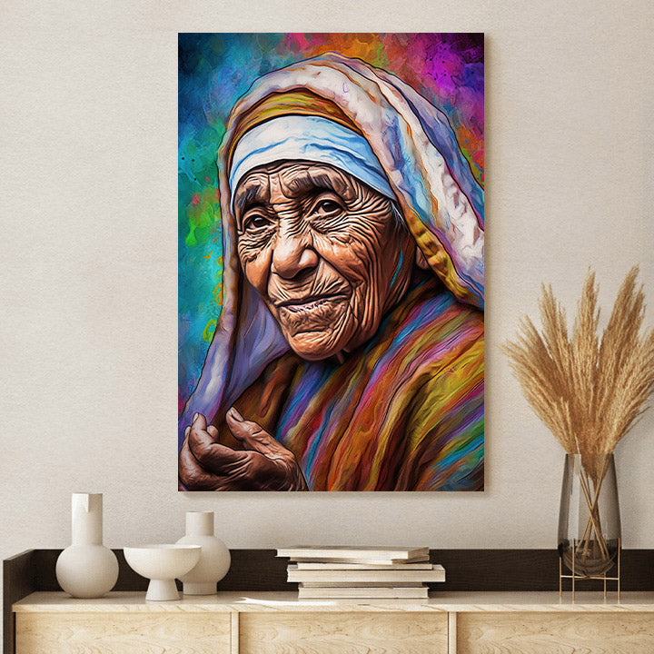Mother Teresa Painting - Canvas Pictures - Jesus Christ Canvas - Christian Wall Art