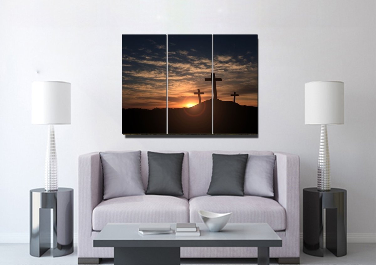 Mount Calvary Sunrise & Sunset - Christian Canvas Wall Art - Christian Canvas Wall Art