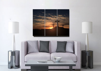 Mount Calvary Sunrise & Sunset - Christian Canvas Wall Art - Christian Canvas Wall Art