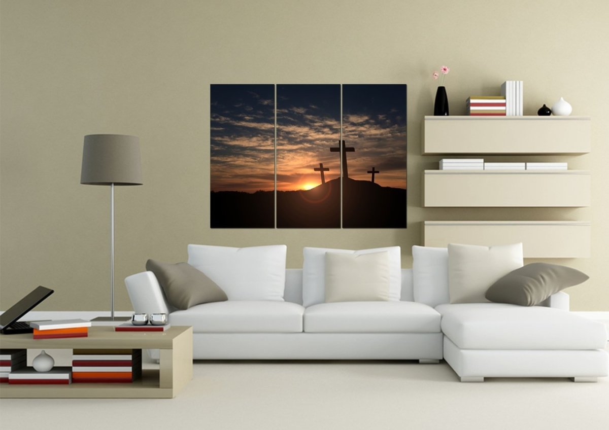 Mount Calvary Sunrise & Sunset - Christian Canvas Wall Art - Christian Canvas Wall Art