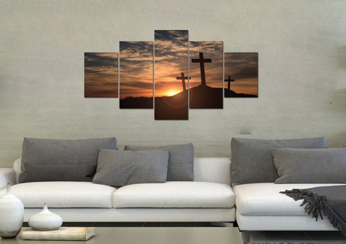 Mount Calvary Sunrise & Sunset - Christian Canvas Wall Art - Christian Canvas Wall Art