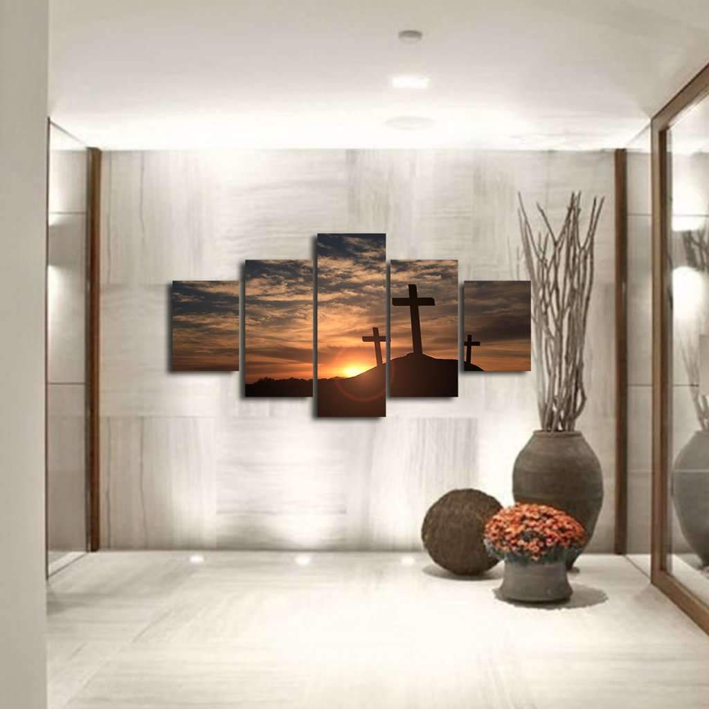 Mount Calvary Sunrise & Sunset - Christian Canvas Wall Art - Christian Canvas Wall Art