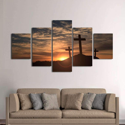 Mount Calvary Sunrise & Sunset - Christian Canvas Wall Art - Christian Canvas Wall Art