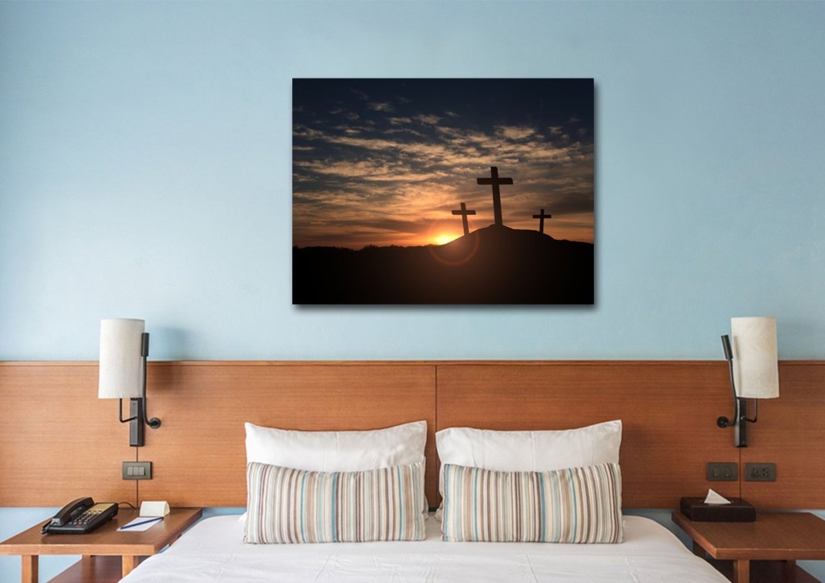 Mount Calvary Sunrise & Sunset - Christian Canvas Wall Art - Christian Canvas Wall Art