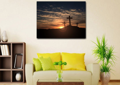 Mount Calvary Sunrise & Sunset - Christian Canvas Wall Art - Christian Canvas Wall Art