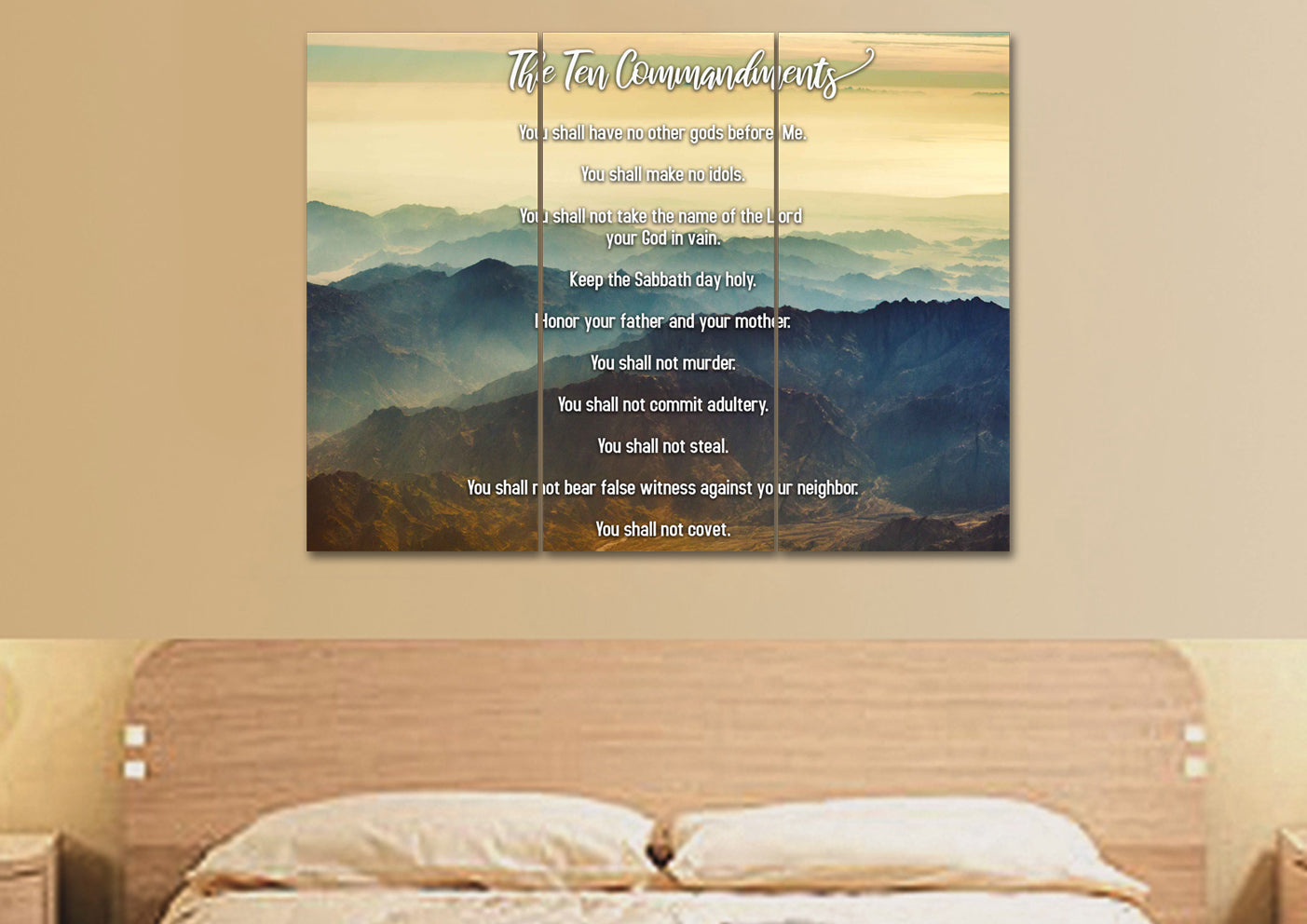 Mount Sinai Mornings & 10 Commandments Wall Art - Christian Canvas Wall Art