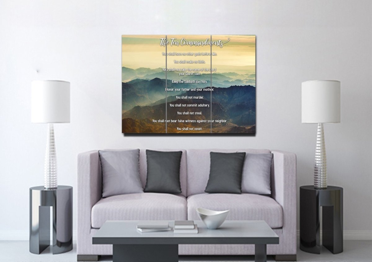 Mount Sinai Mornings & 10 Commandments Wall Art - Christian Canvas Wall Art