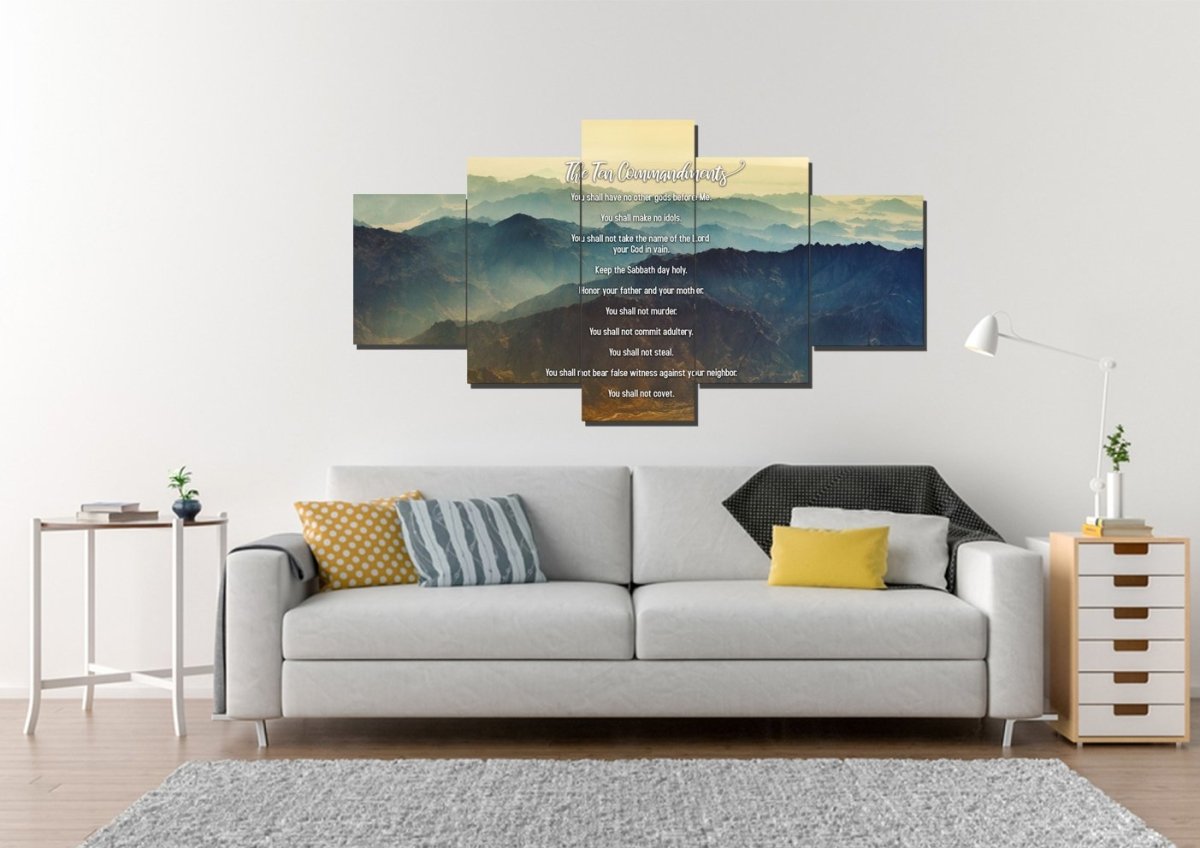 Mount Sinai Mornings & 10 Commandments Wall Art - Christian Canvas Wall Art