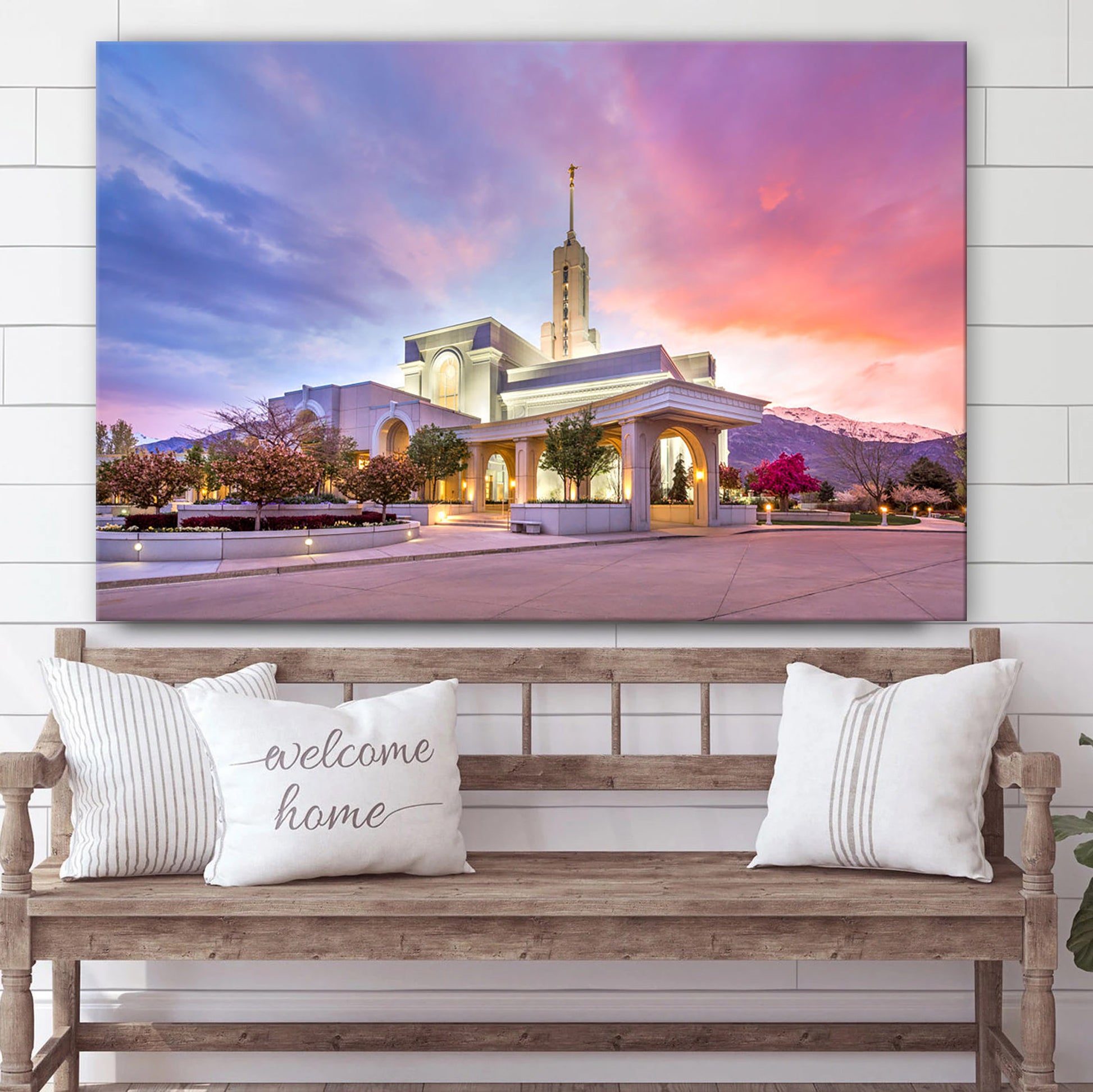 Mount Timpanogos Temple Resplendent Hope Canvas Wall Art - Jesus Christ Picture - Canvas Christian Wall Art