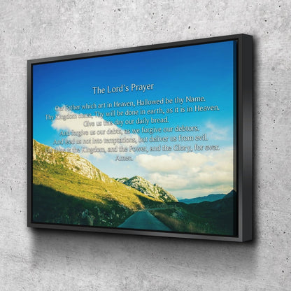 Mountain Roads & The Lords Prayer Wall Art - Christian Canvas Wall Art