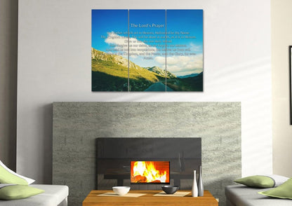 Mountain Roads & The Lords Prayer Wall Art - Christian Canvas Wall Art