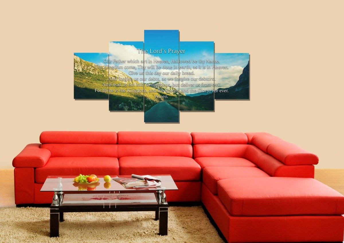 Mountain Roads & The Lords Prayer Wall Art - Christian Canvas Wall Art