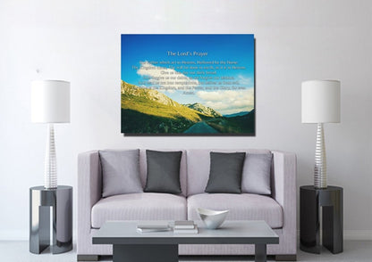 Mountain Roads & The Lords Prayer Wall Art - Christian Canvas Wall Art