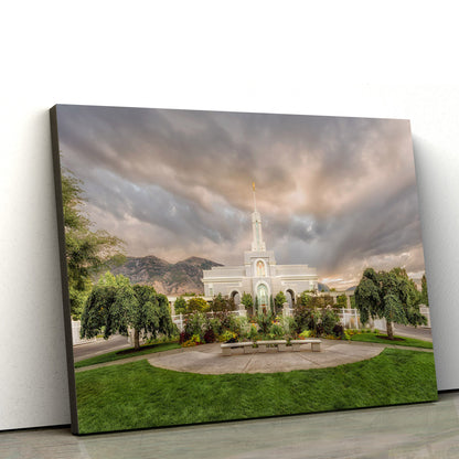 Mt Timpanogos Temple Chome Canvas Wall Art - Jesus Christ Picture - Canvas Christian Wall Art