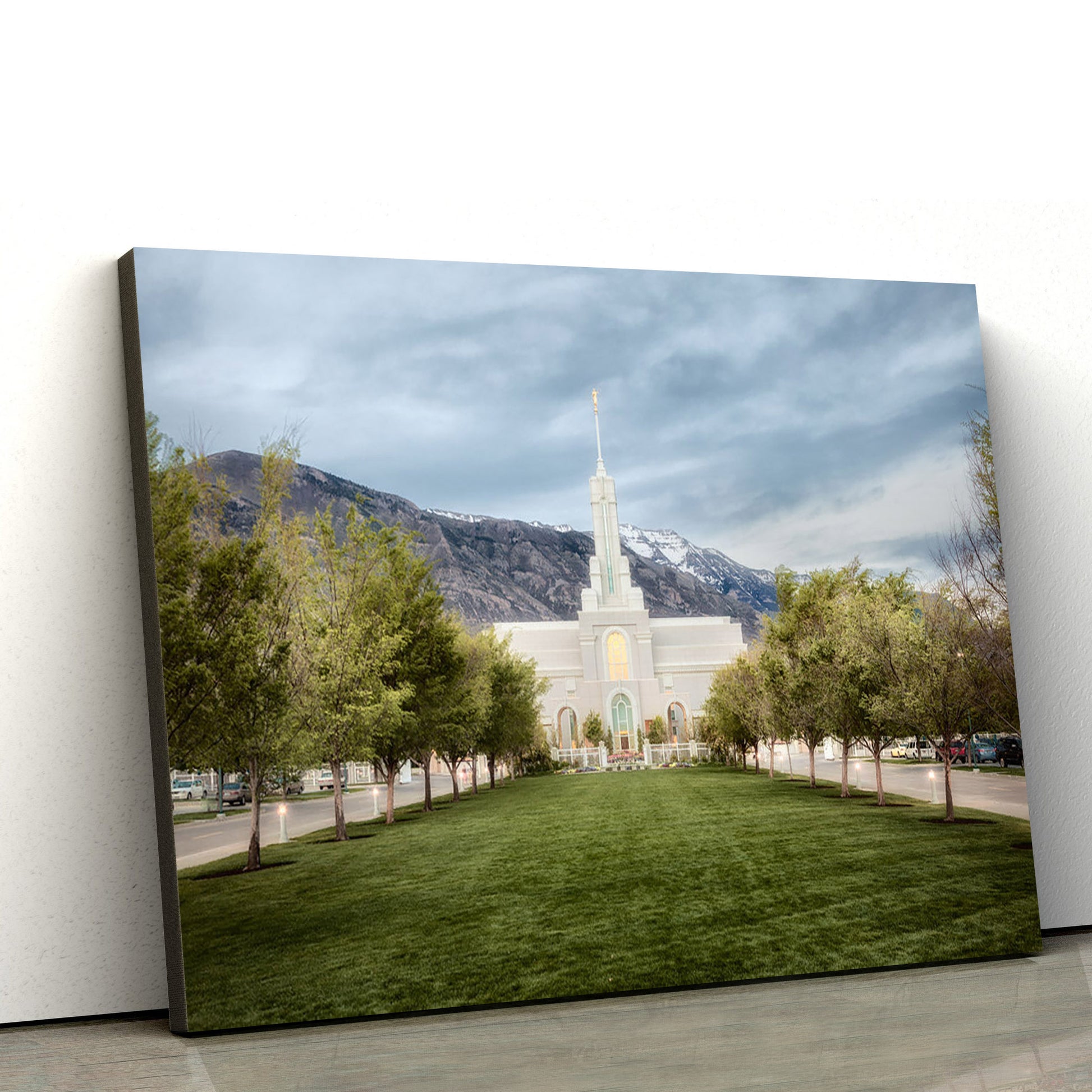 Mt Timpanogos Temple Chrome Series Canvas Wall Art - Jesus Christ Picture - Canvas Christian Wall Art