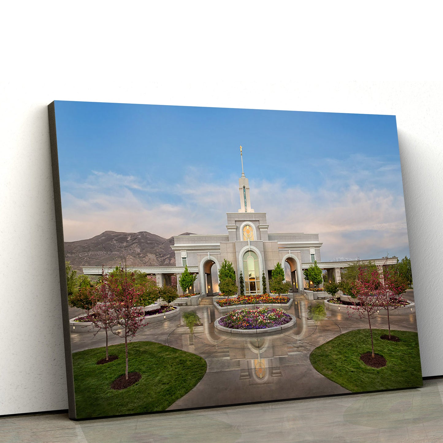 Mt Timpanogos Temple Eden Canvas Wall Art - Jesus Christ Picture - Canvas Christian Wall Art