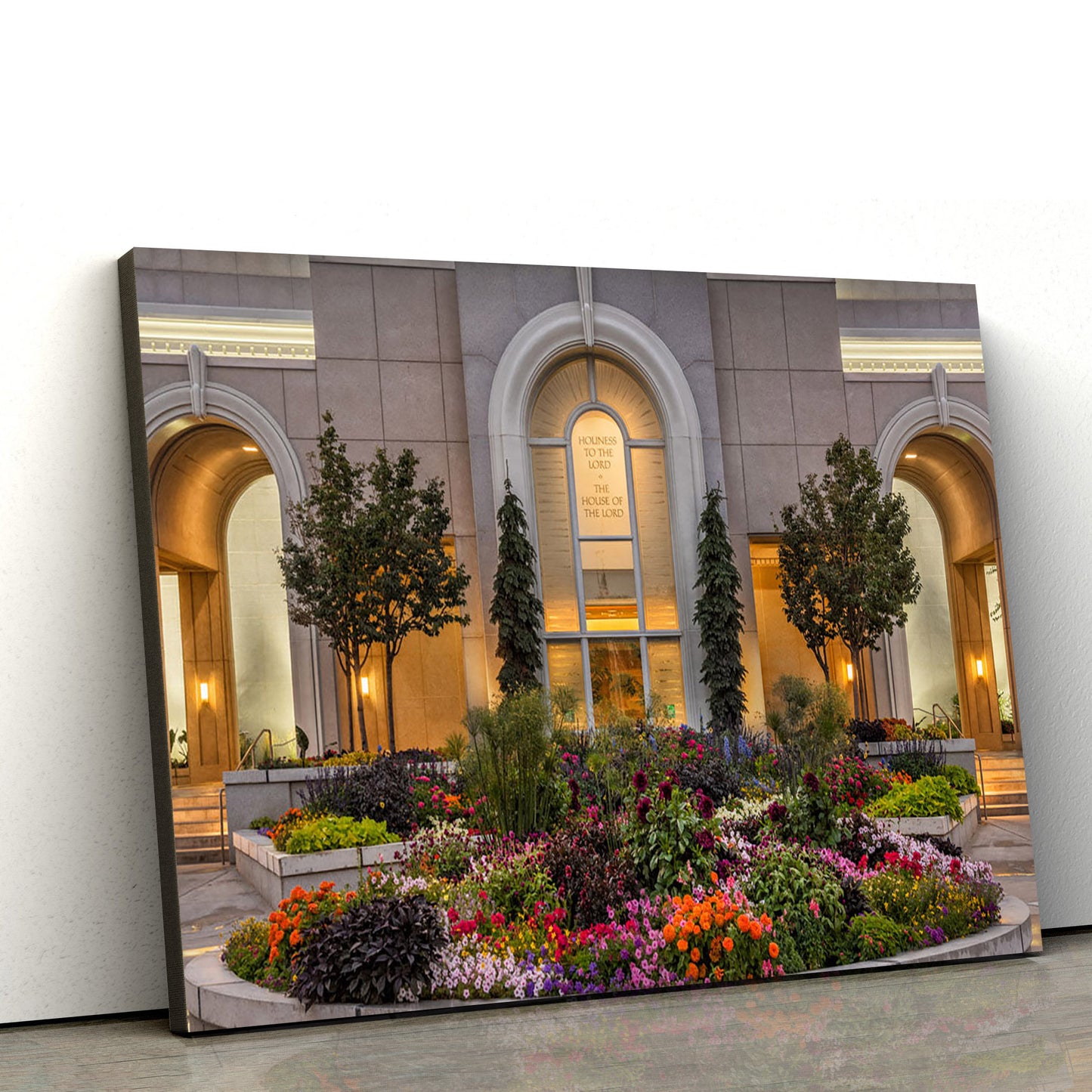 Mt Timpanogos Temple Garden Path Canvas Wall Art - Jesus Christ Picture - Canvas Christian Wall Art