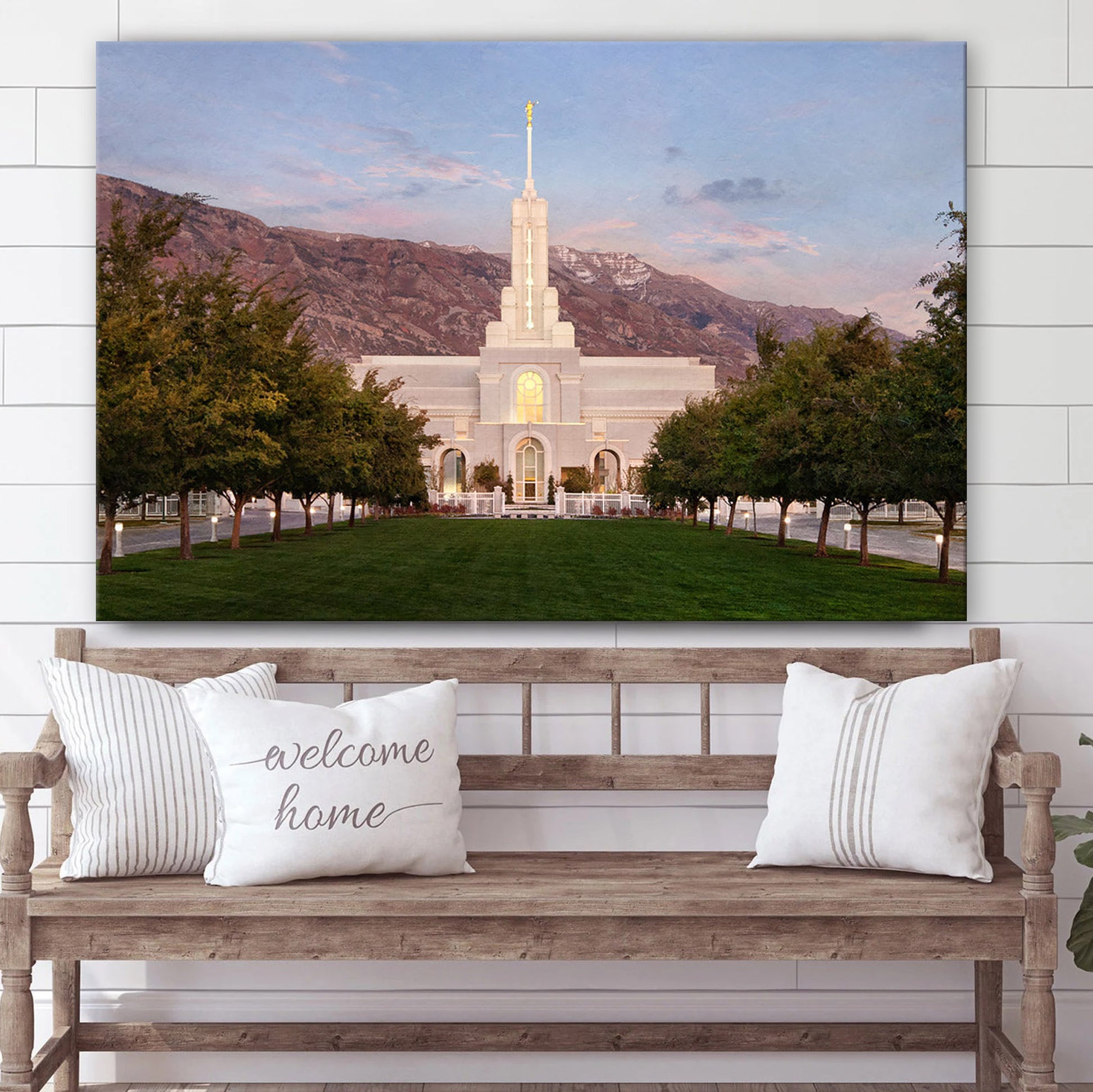 Mt Timpanogos Temple Holy Places Series Canvas Wall Art - Jesus Christ Picture - Canvas Christian Wall Art