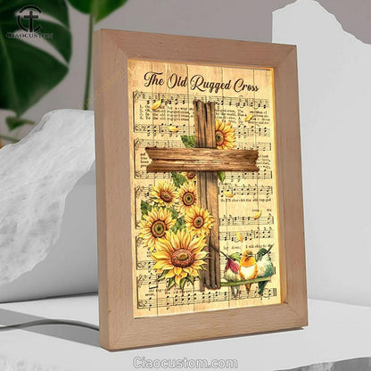 Music Sheet, Colorful Hummingbird, Sunflower, The Old Rugged Cross Frame Lamp