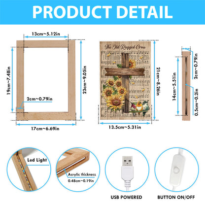 Music Sheet, Colorful Hummingbird, Sunflower, The Old Rugged Cross Frame Lamp