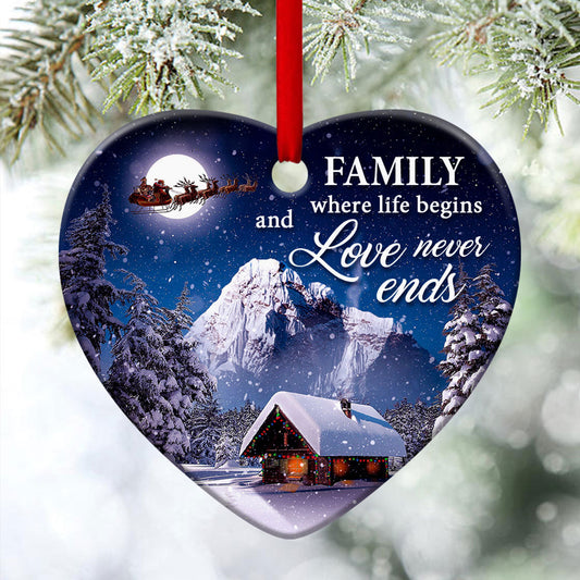 Must-Have Christmas Ceramic Heart Ornament - Meaning Of Family - Christmas Decor - Funny Ornament