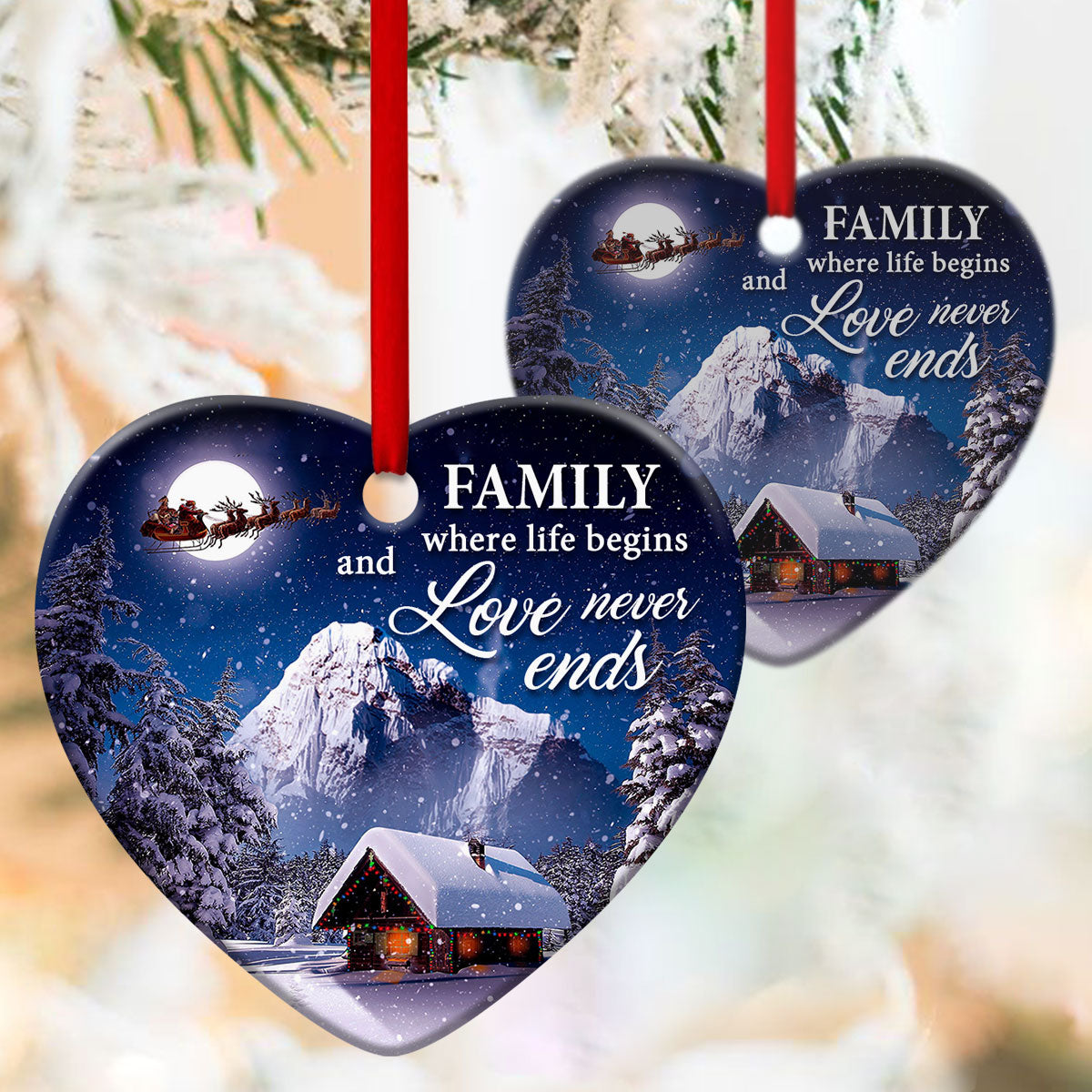 Must-Have Christmas Ceramic Heart Ornament - Meaning Of Family - Christmas Decor - Funny Ornament