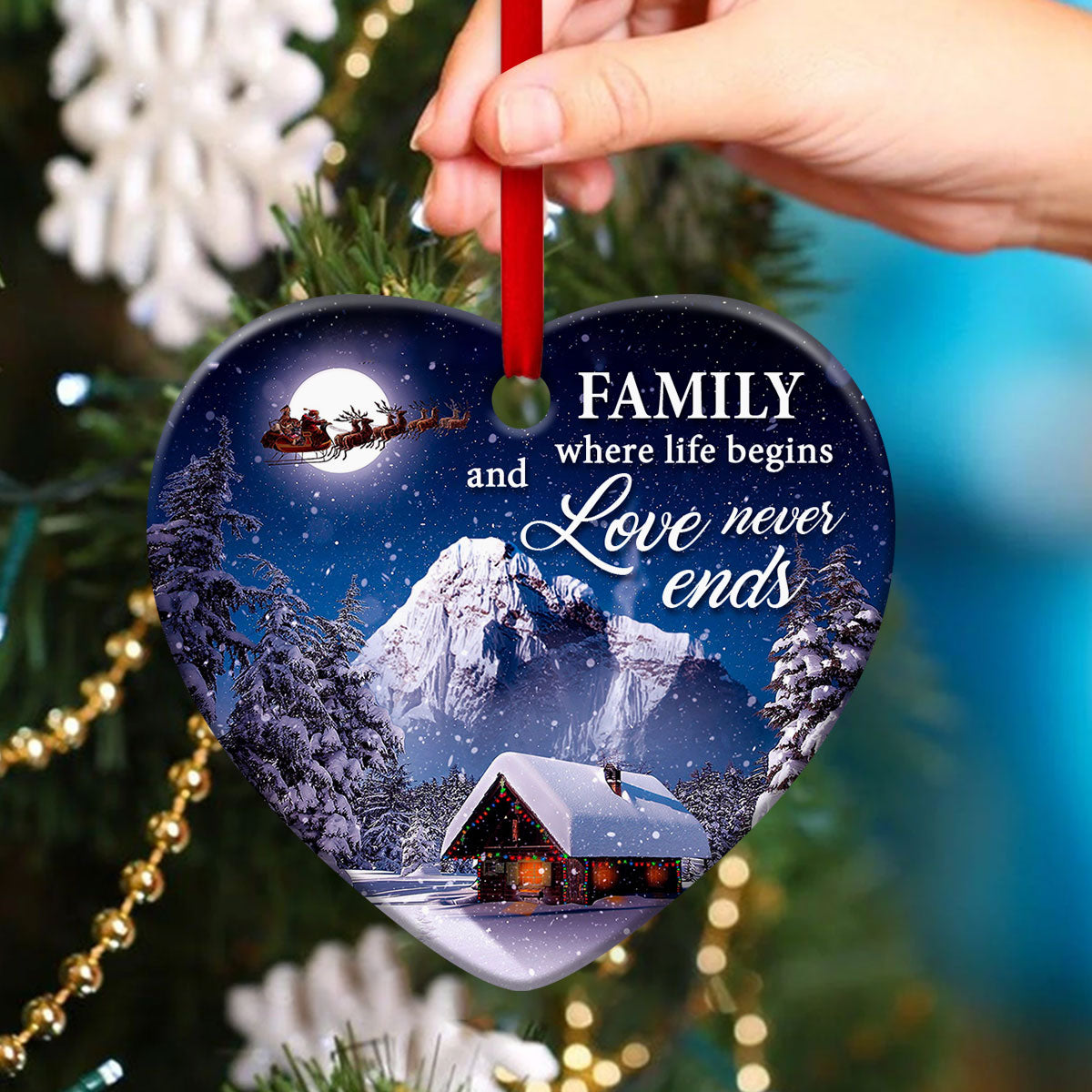 Must-Have Christmas Ceramic Heart Ornament - Meaning Of Family - Christmas Decor - Funny Ornament