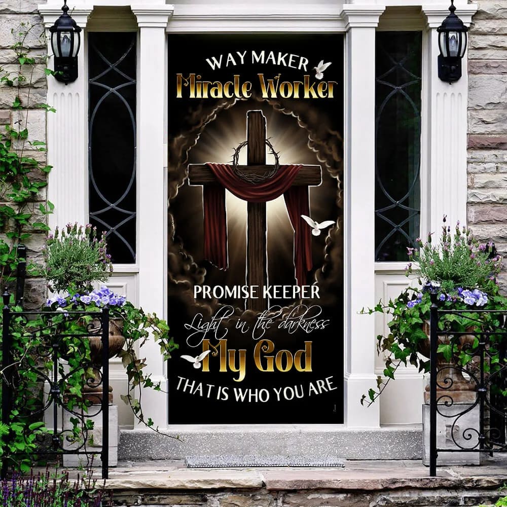 My Beautiful God Door Cover - Religious Door Decorations - Christian Home Decor