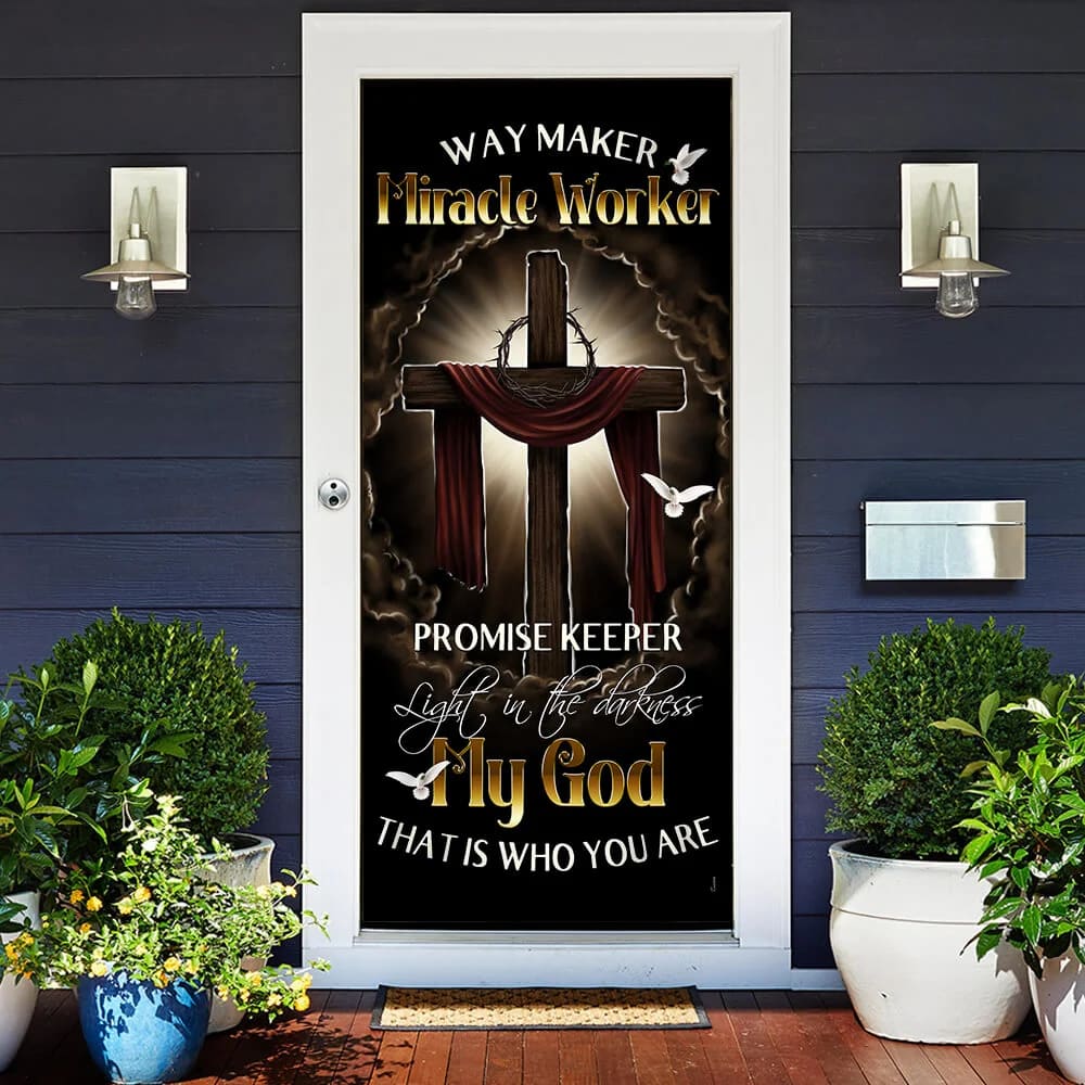 My Beautiful God Door Cover - Religious Door Decorations