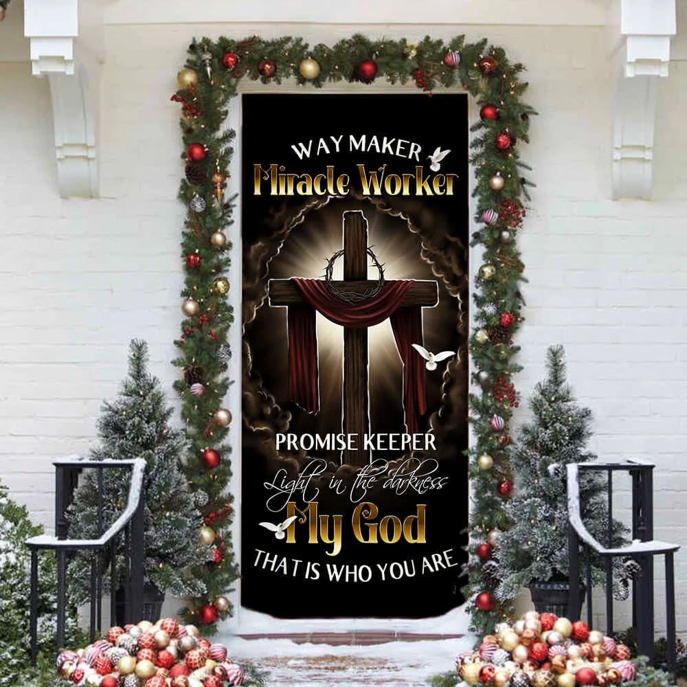 My Beautiful God Door Cover - Religious Door Decorations