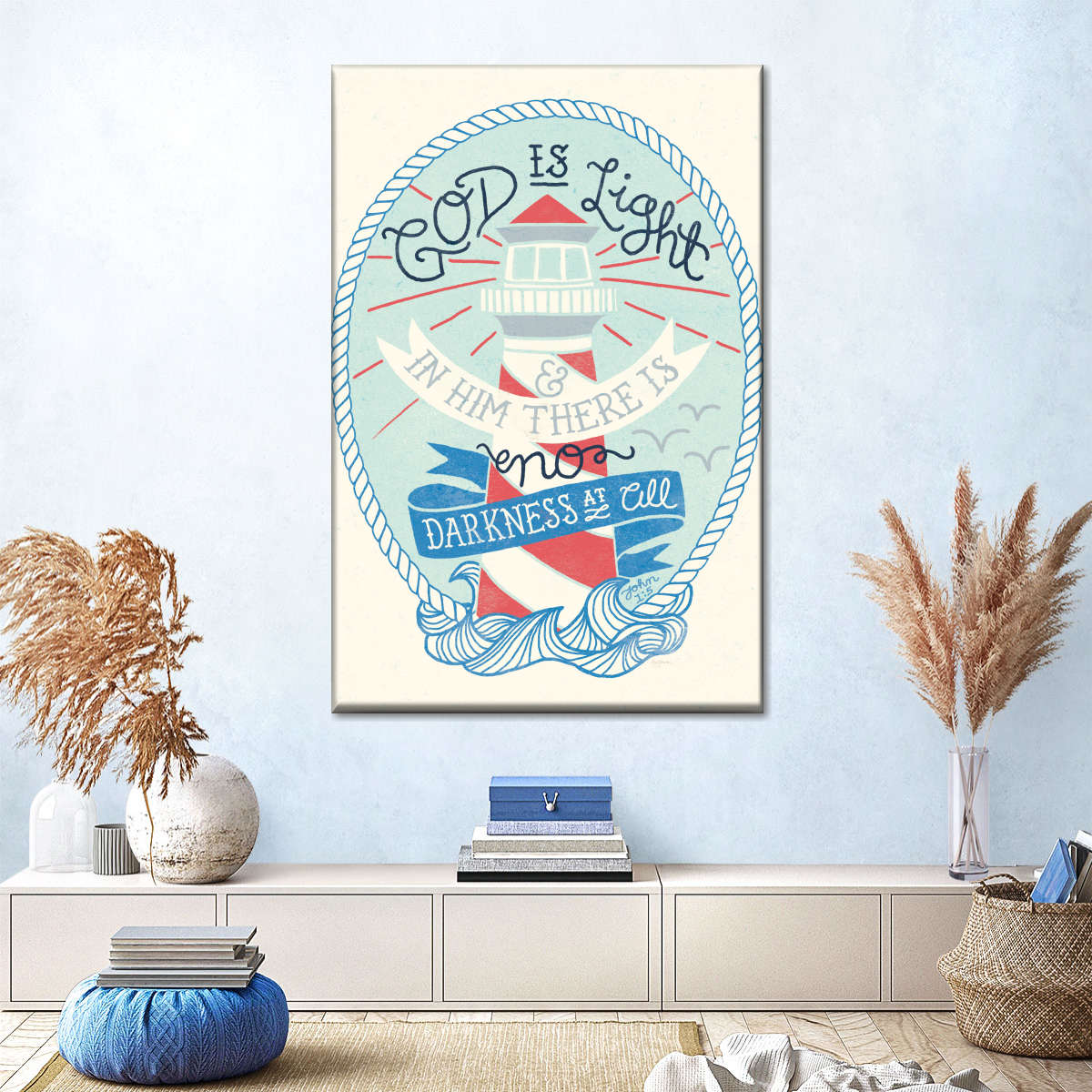 My Captain God Is Light Canvas Wall Art - Canvas Religious Wall Art - Christian Wall Decor Living Room