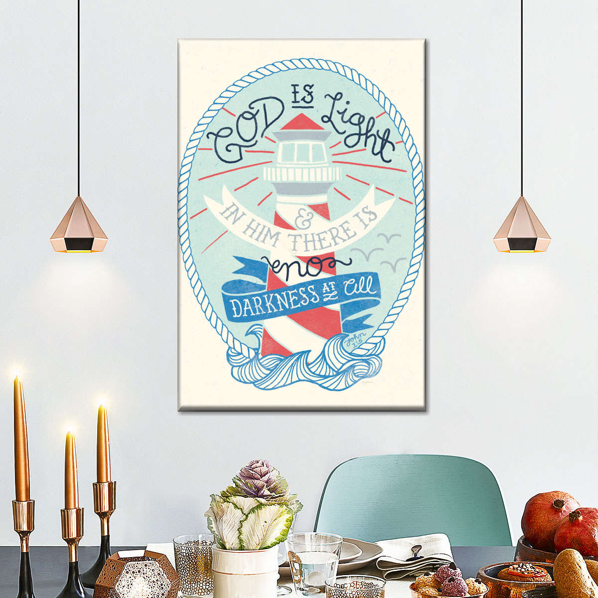 My Captain God Is Light Canvas Wall Art - Canvas Religious Wall Art - Christian Wall Decor Living Room