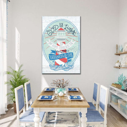 My Captain Shiplap God Is Light Canvas Wall Art - Canvas Religious Wall Art - Christian Wall Decor Living Room