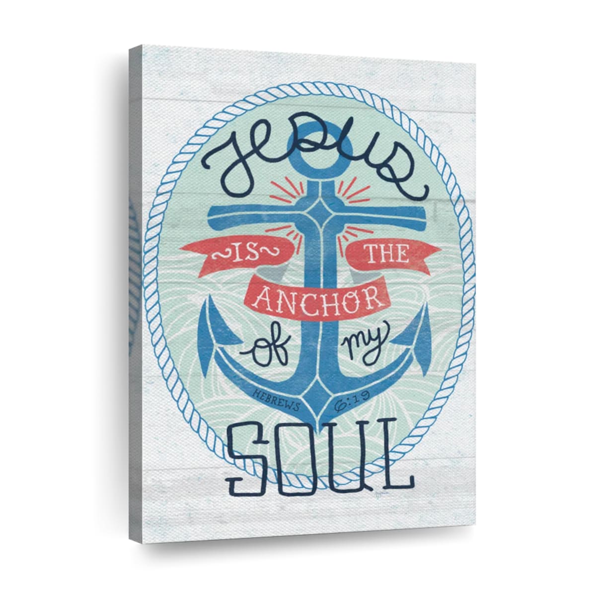 My Captain Shiplap Jesus Is The Anchor Of My Soul Canvas Wall Art - Canvas Religious Wall Art - Christian Wall Decor Living Room