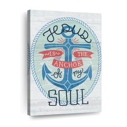 My Captain Shiplap Jesus Is The Anchor Of My Soul Canvas Wall Art - Canvas Religious Wall Art - Christian Wall Decor Living Room