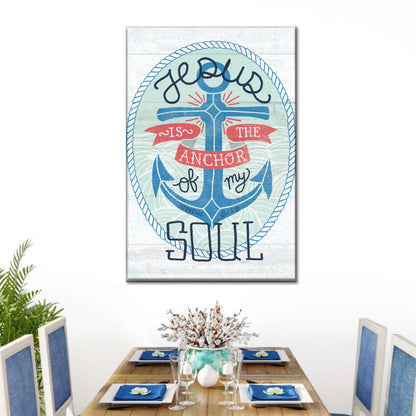 My Captain Shiplap Jesus Is The Anchor Of My Soul Canvas Wall Art - Canvas Religious Wall Art - Christian Wall Decor Living Room