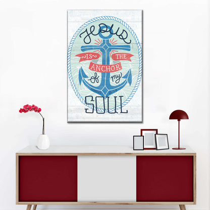 My Captain Shiplap Jesus Is The Anchor Of My Soul Canvas Wall Art - Canvas Religious Wall Art - Christian Wall Decor Living Room