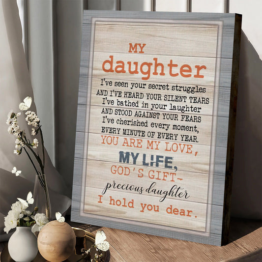 My Daughter Is Gods Gift Canvas Wall Art Christian - Religious Wall Art Canvas