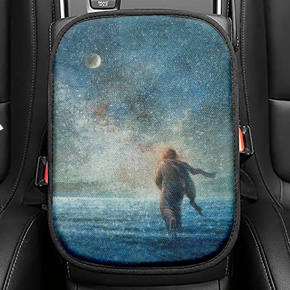 My Father's Creations Jesus And The Night Seat Box Cover, Jesus Christ Car Center Console Cover, Christian Car Interior Accessories