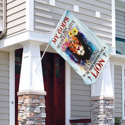 My God Not Dead Christian Lion House Flag - Christian Garden Flags - Christian Flag - Religious Flags