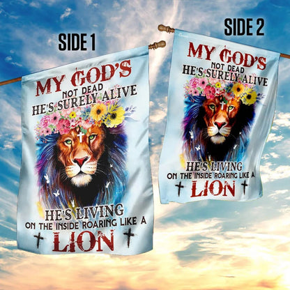 My God Not Dead Christian Lion House Flag - Christian Garden Flags - Christian Flag - Religious Flags