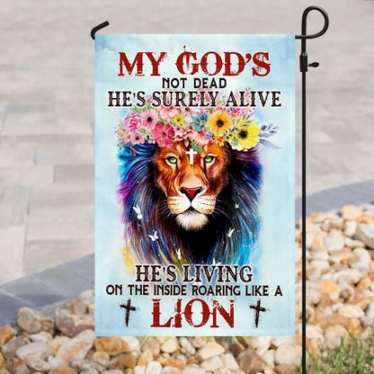 My God Not Dead Christian Lion House Flag - Christian Garden Flags - Christian Flag - Religious Flags