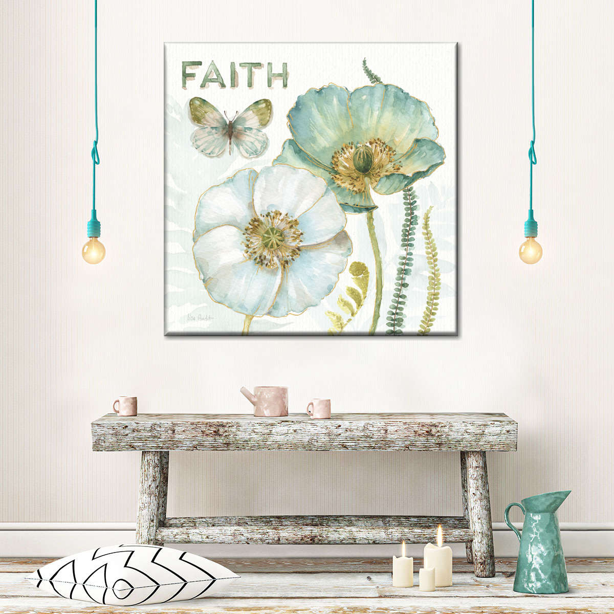 My Greenhouse Flowers Faith Square Canvas Art - Christian Wall Decor - Christian Wall Hanging
