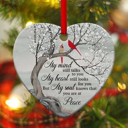 My Mind Still Talks To You - Christian Ceramic Heart Ornament - Ornaments Hanging Gift - Nativity Ornaments