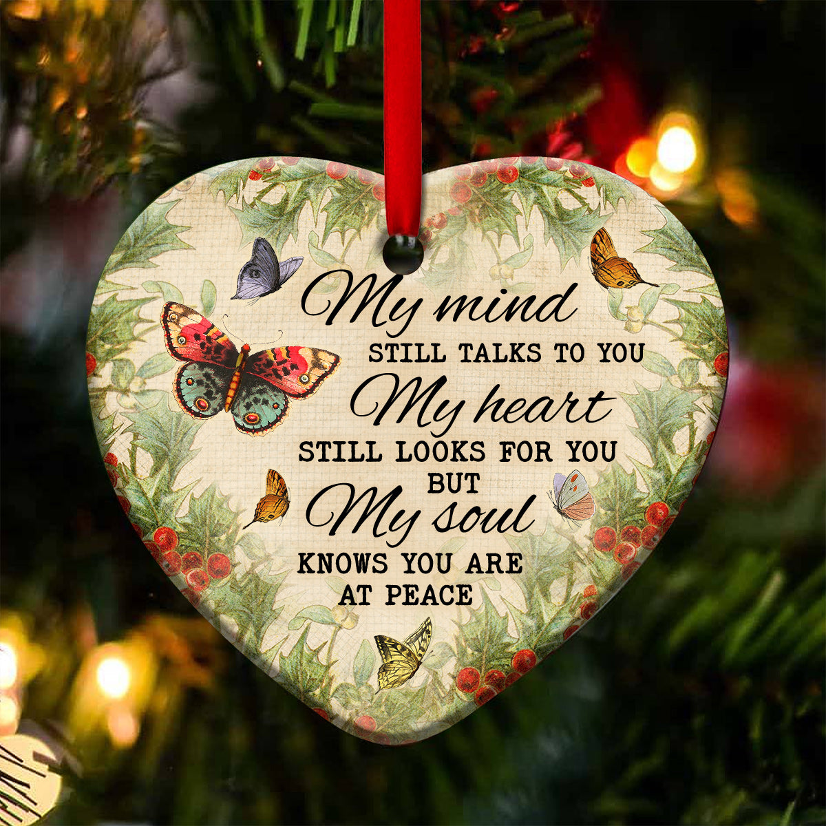 My Mind Still Talks To You Heart Ornament - Christmas Ornament - Ciaocustom