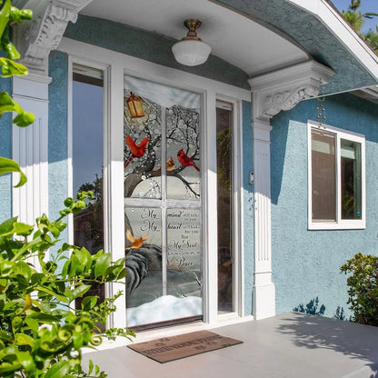 My Soul Knows You Are At Peace Cardinal Memory Sign Door Cover - Religious Door Decorations