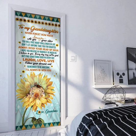 My Sunshine Granddaughter Gift Door Cover - Religious Door Decorations