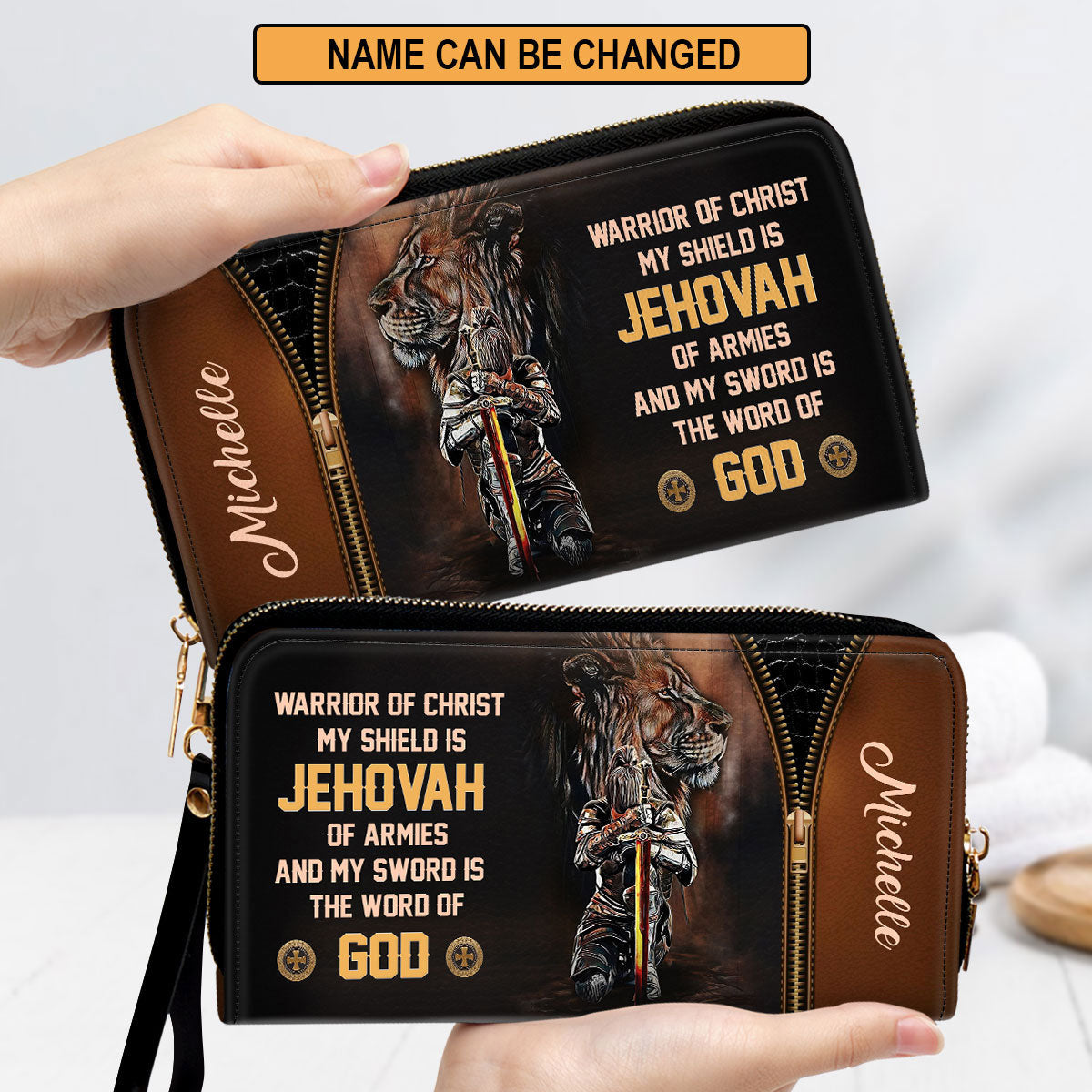 My Sword Is The Word Of God Clutch Purse For Women - Personalized Name - Christian Gifts For Women