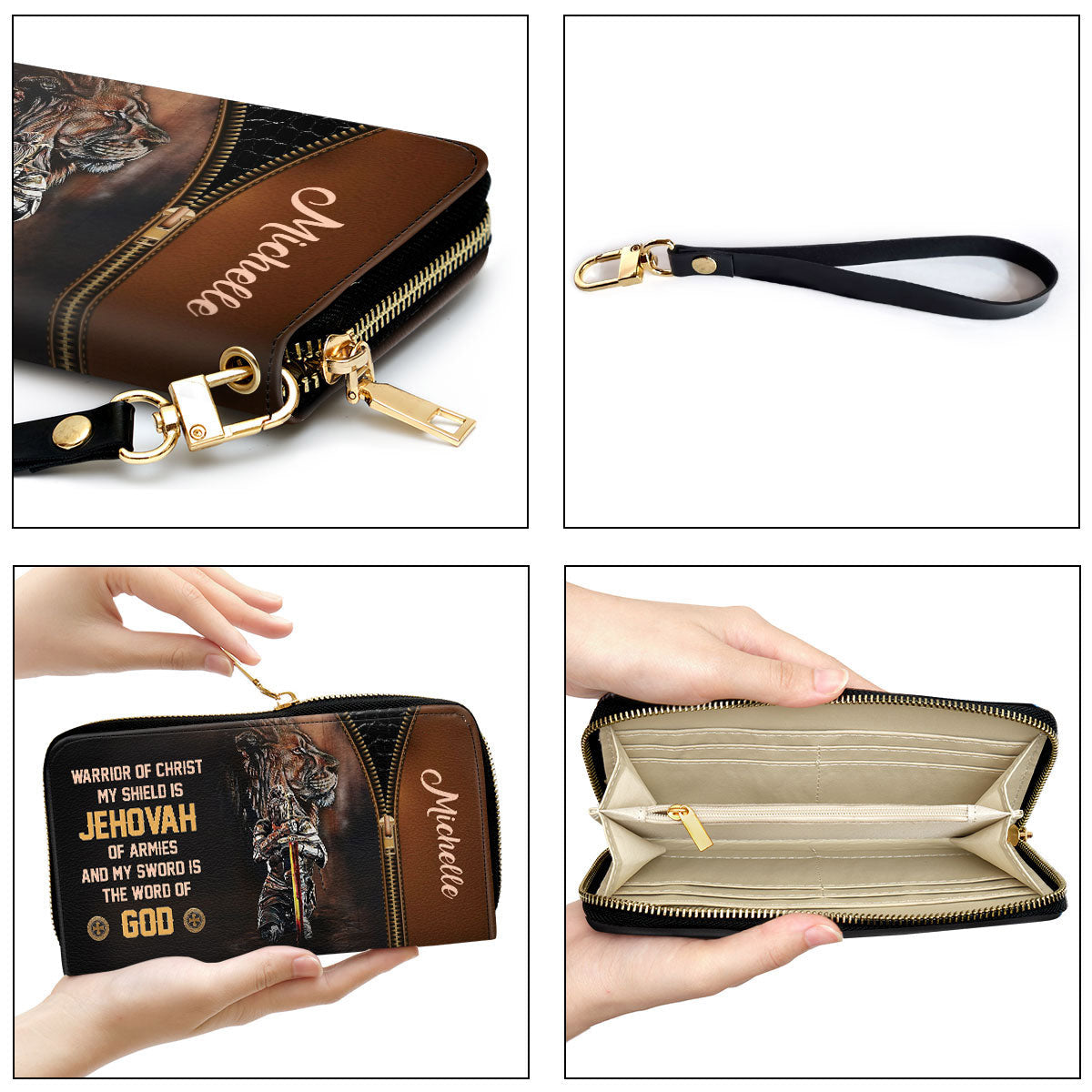 My Sword Is The Word Of God Clutch Purse For Women - Personalized Name - Christian Gifts For Women